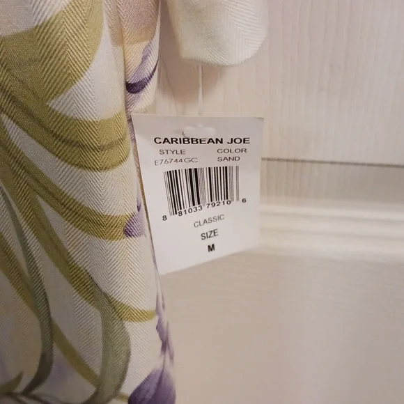 Caribbean Joe tropical flower print button down - Med - Picture 4 of 9